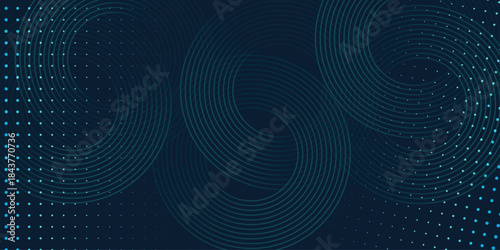 Abstract background  Dark blue with glowing blue gradient geometric lines. 3d geometric lines.Futuristic technology concept. Suit for poster, banner, brochure, corporate, website