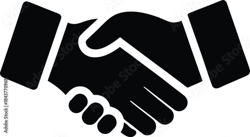 business agreement handshake,handshake icon black silhouette vector 
