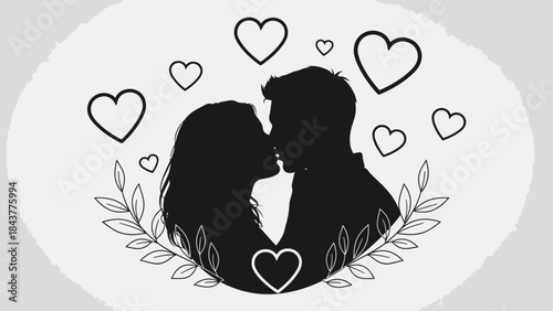 Mother and child love silhouette vector illustration for family card design