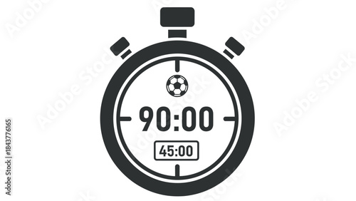 Clocking the Game: A detailed depiction of a stopwatch, meticulously designed to track the time of a spirited match.