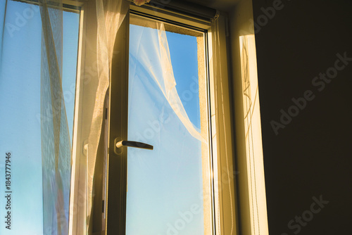 Photo of sunset window with filmlook 