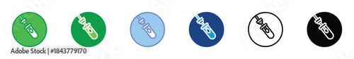 Medical Swab Test Icon Set in Multiple Styles and Colors – Laboratory Sample, COVID Test, Healthcare Diagnostic Symbol for UI and App Design