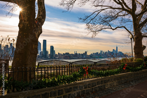 New York City seen from New Jersey during a winter sunrise