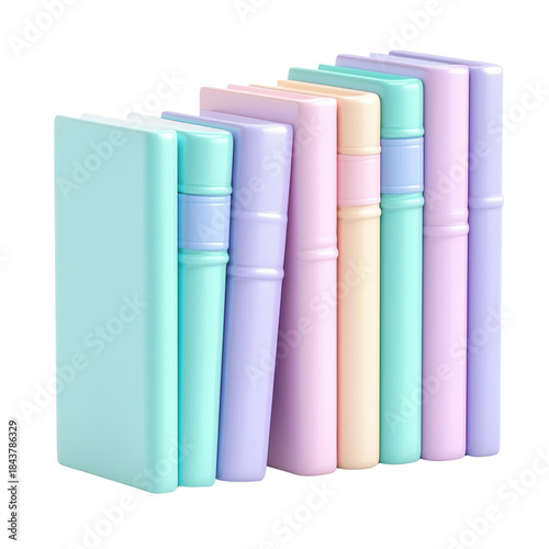 Colorful Stack of Glossy Books with Various Shades and Textures