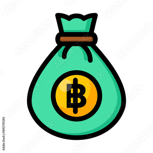 Baht Money Bag Icon