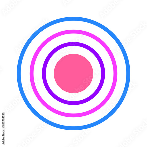 Abstract Colorful Target Rings Vector Design or Vibrant Concentric Circles Icon