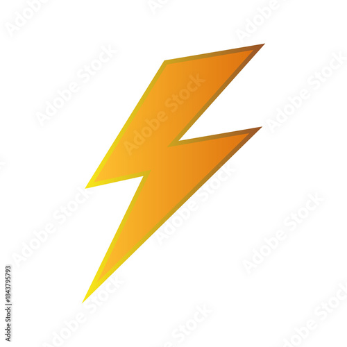 Gradient Orange and Yellow Lightning Bolt Icon or Stylized Electric Flash Symbol