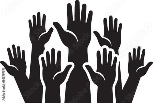 Crowd Hands Raise Celebration Success Concept