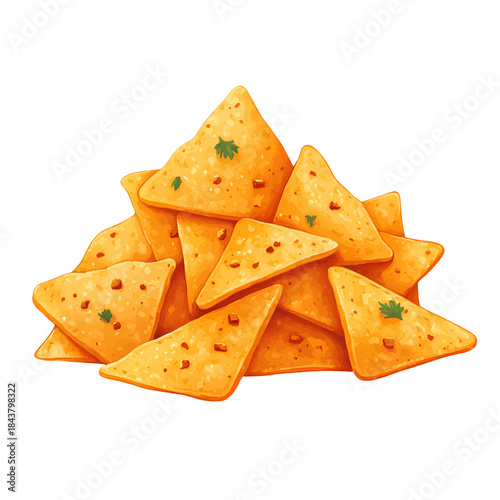 Pile of cheesy tortilla chips graphic