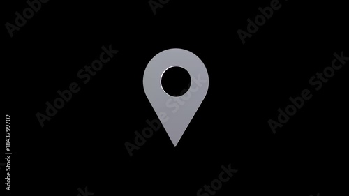 red map location pin bouncing on chroma key background, location icon animation, Location map pin pointer on GPS Map tracker animation