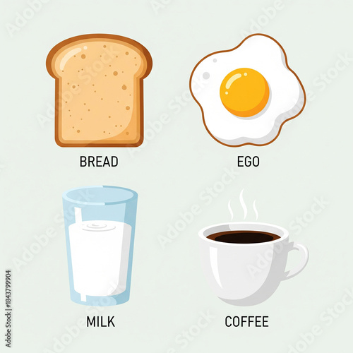 vector illustration of a breakfast