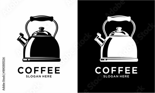 Vintage Coffee Kettle Logo Design for Cafe and Restaurant.