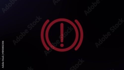 hand brake warnig light icon sign car dashboard indicator animation video footage