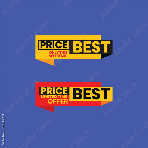 Best price banner. Banner promotion marketing material with Best price vector icon design. 
end of season sale offer banner.