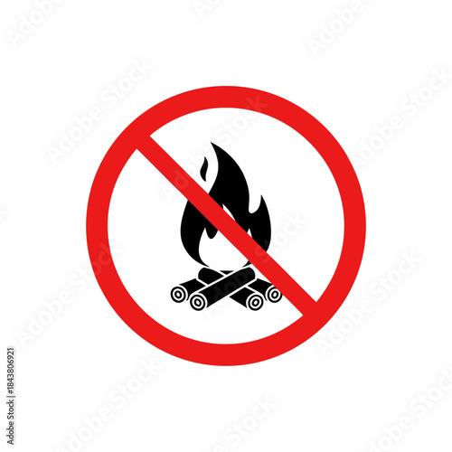 No Campfire Allowed – Open Fire Prohibition Icon
