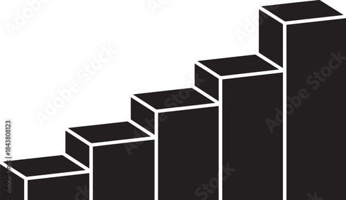 Abstract bar chart or staircase silhouette showing upward trend and progression