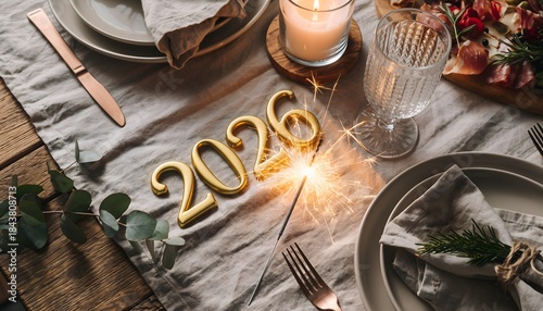 2026 New Year Celebration Collage with Dinner Party and Toasting Friends