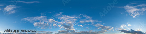 Foto blue sky hdri 360 panorama with white beautiful clouds in seamless projection wi