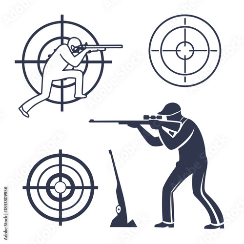 Victory hand gesture achievement icons thin line vector illustration