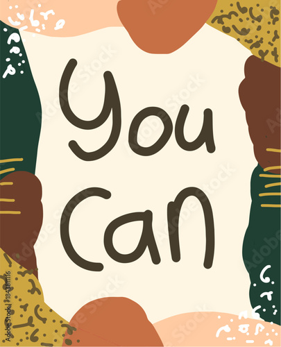 Hand-drawn Motivational 'You Can' Affirmation Poster