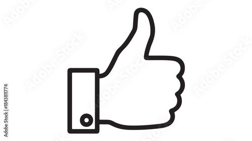 Thumbs Up Hand Gesture Isolated on White Background