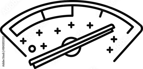 Speedometer gauge icon illustration, performance measurement and speed control symbol, dashboard indicator flat design isolated on white background