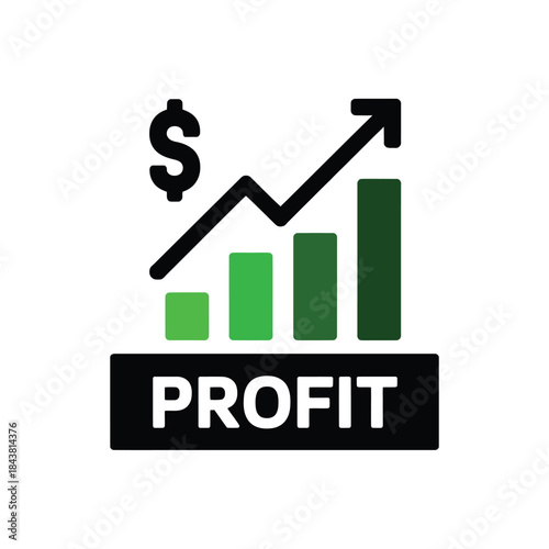 Financial growth and profit increase represented by a rising graph icon