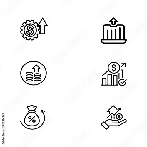 A Dynamic Financial Profit Icon Symbol, Showcasing Growth and Investment Gain in a Flat Design Minimalist Vector for Business Success Earning Corporate Analytics Wealth.