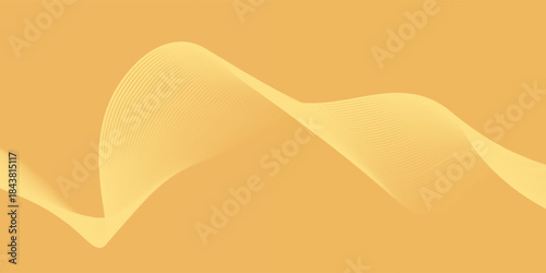 Abstract background with lines and waves. Medium banner size. Element for design isolated. Vector background for brochure, booklet, flyer, poster. Orange and yellow gradient