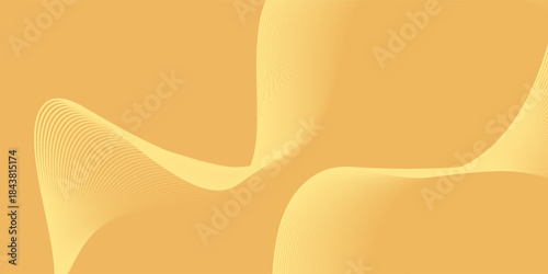 Abstract background with lines and waves. Medium banner size. Element for design isolated. Vector background for brochure, booklet, flyer, poster. Orange and yellow gradient
