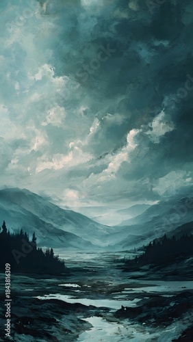 storm clouds over sea