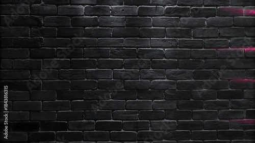Black Brick Wall with Pink Neon Glow background image.