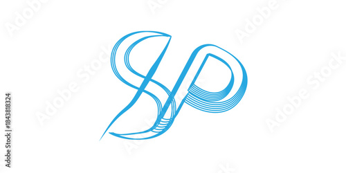 Abstract music concept: blue treble clef icon design element with notes and sound symbols on a white vector illustration background