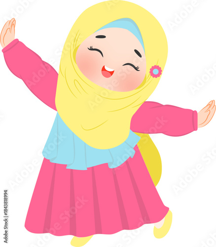 Happy muslim girl in hijab