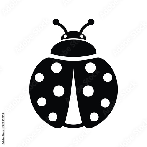 Ladybug Black Silhouette Insect Nature Icon
