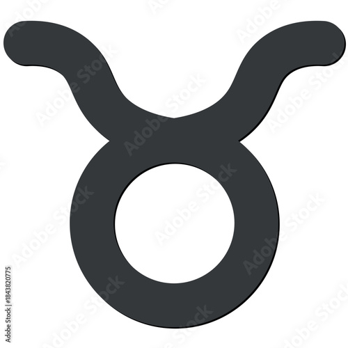 Zodiac horoscope. Taurus astrological icon symbol. Stylized star sign esoteric. Simple line vector illustration.