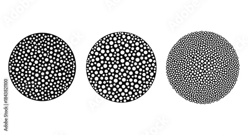 Geometric circle patterns with dotted designs in symmetrical arrangement