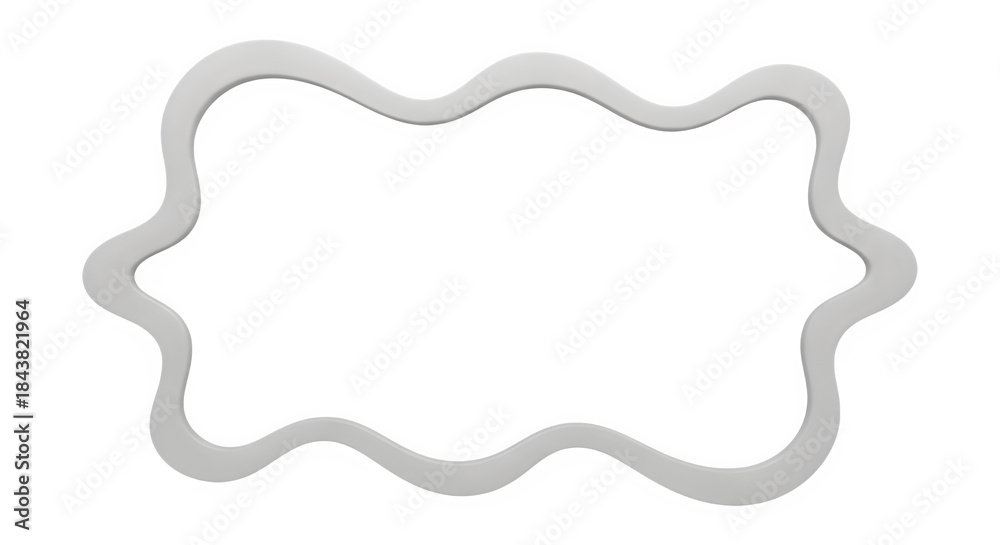 Fototapeta premium Wavy abstract shape frame border element isolated on transparent background