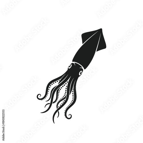 Squid icon logo flat vector design