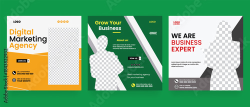 Digital marketing agency social media post template. vector illustration
