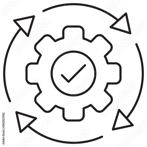 Automation Icon, Process Automation, Workflow Automation, Robotic Automation, System Optimization, vector
