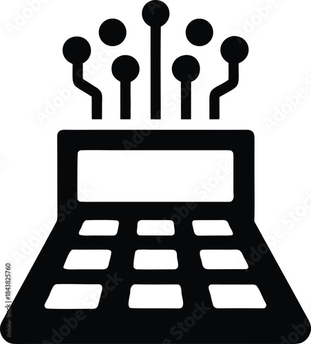 Electronic calculator processing digital information with connected data points for calculations