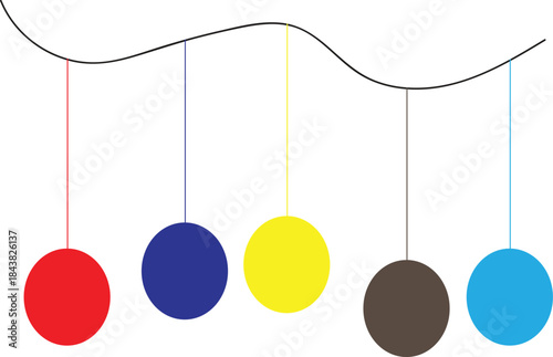 colorful easter eggs on blue background