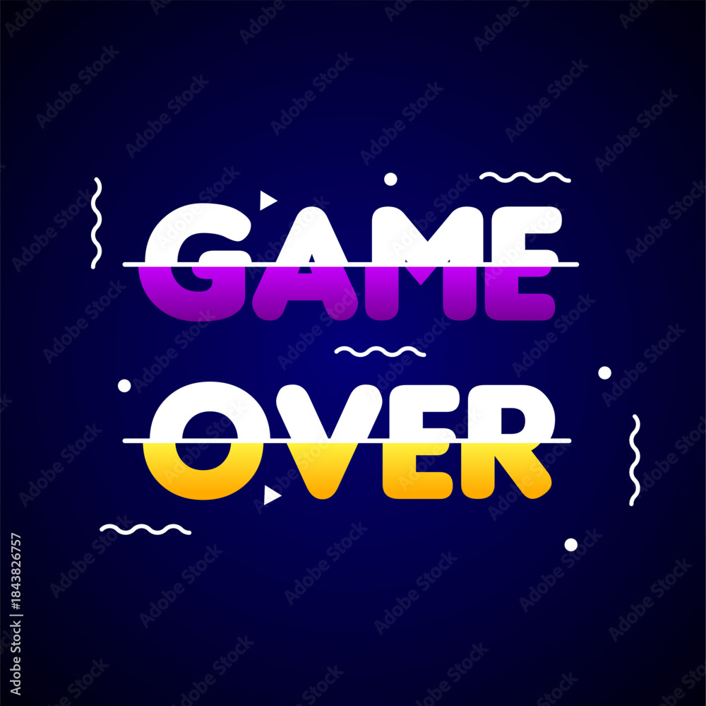 Obraz premium Game over text flat banner