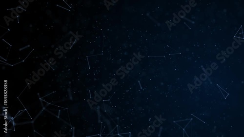 Abstract lines and dots connect background. Technology connection digital data and big data concept.Communication and technology network concept with moving lines and dots.