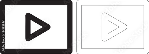 Black and white play button icons side by side