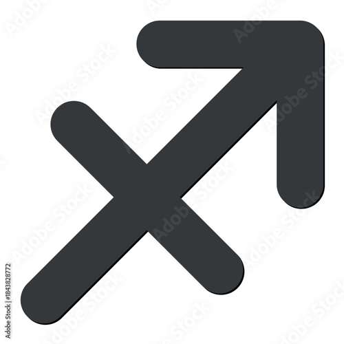 Zodiac horoscope. Sagittarius astrological icon symbol. Stylized star sign esoteric. Simple line vector illustration.