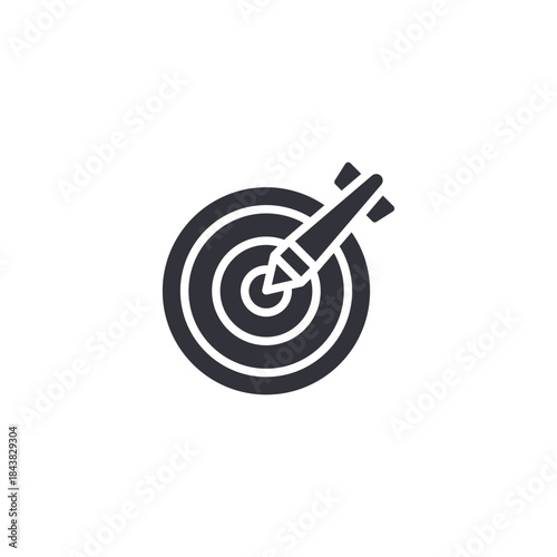 Target accuracy icon illustrating precision, focus, performance improvement, and successful objective execution.