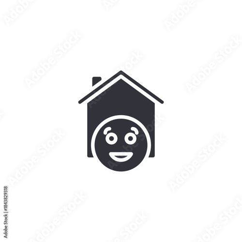 Home wellbeing icon illustrating emotional stability, mental health goals, and comfortable living objectives.