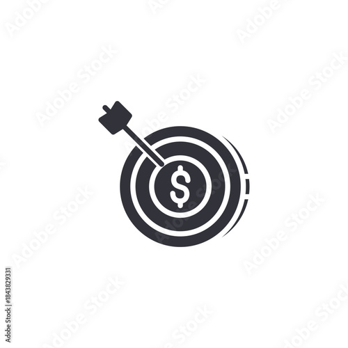 Precise achievement target icon symbolizing accuracy, determination, progress focus, and reaching set objectives.
